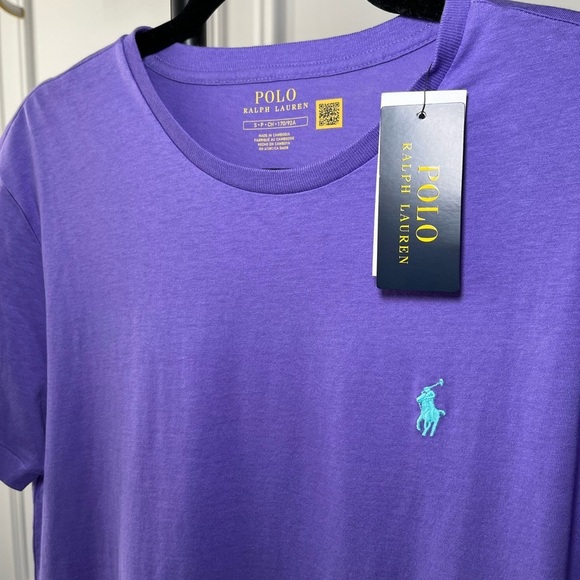 MEN’S Polo Light Purple Small Pony T-Shirt - Picture 3 of 6